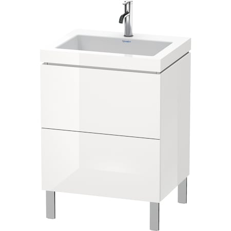 Duravit L-Cube Two Drawer C-Bonded Floorstanding Vanity Kit Stone Blue LC6936N4747